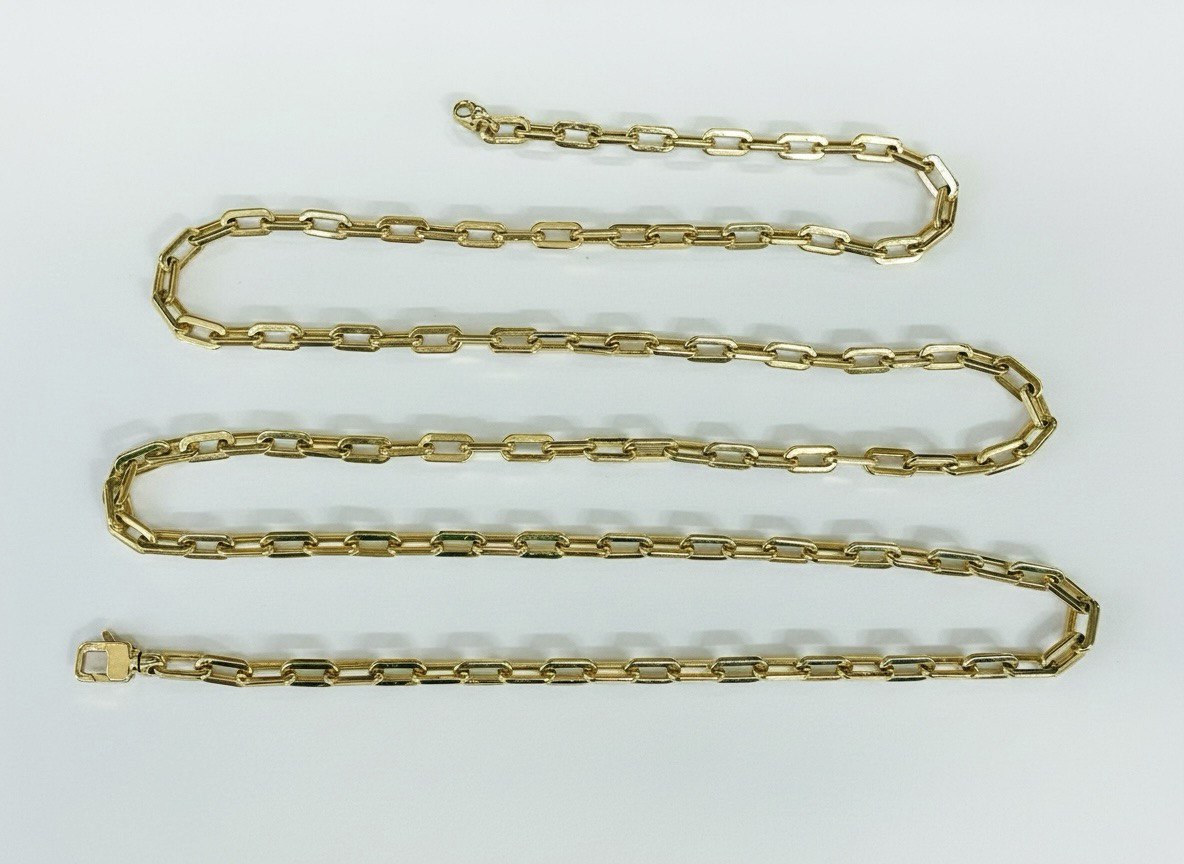 Mens 18k Solid Yellow Gold Link Chain Necklace 4.1 MM 30.75 in