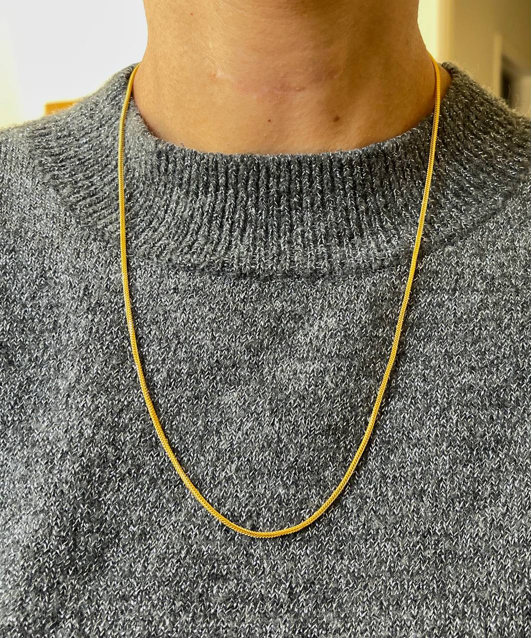 22k Solid Gold Franco Chain Necklace 22 in