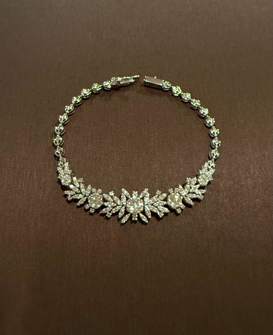 Luxury 18K White Gold Natural Diamond Bridal Jewelry Set Statement Piece