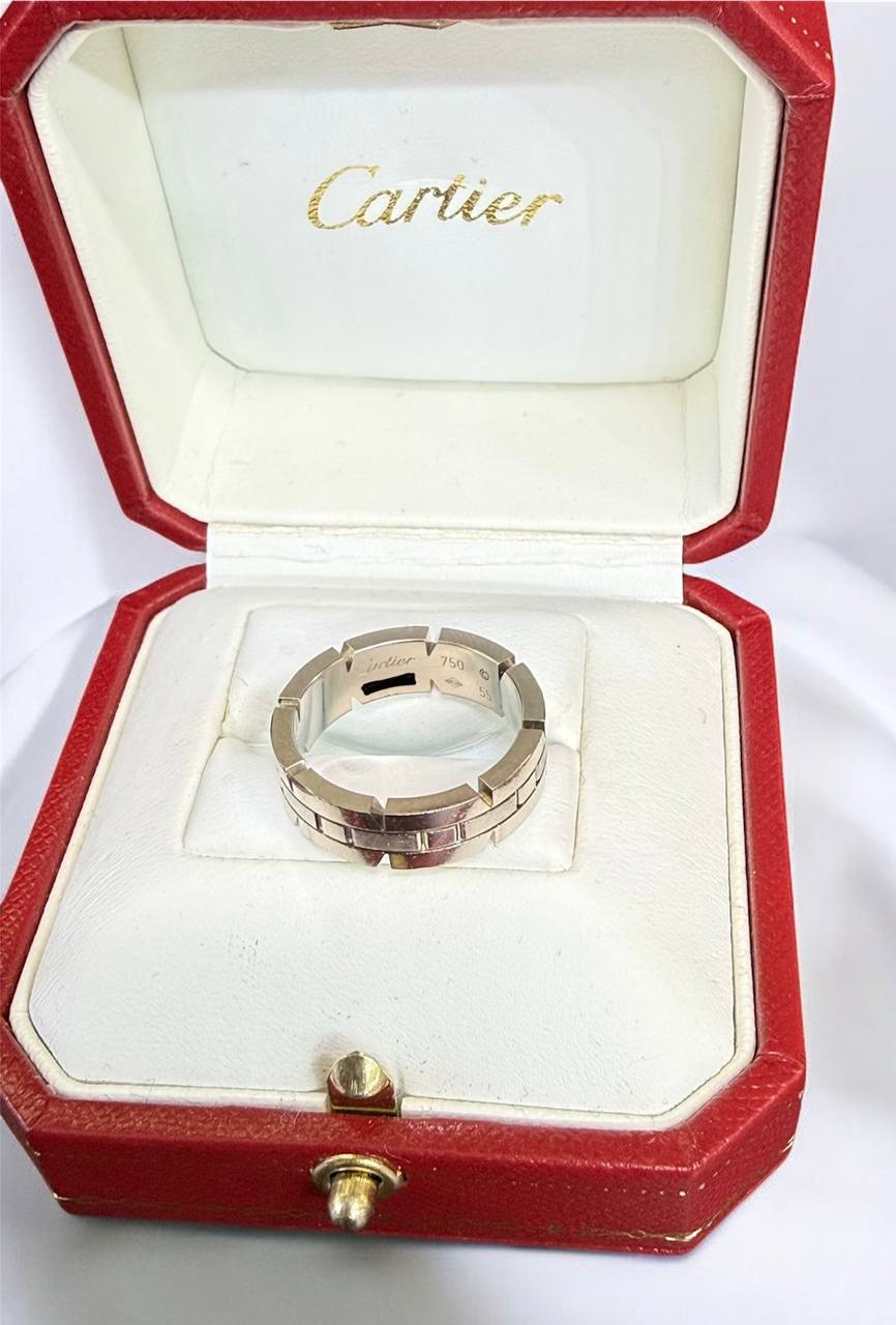 Cartier Tank Francaise 18K White Gold 6mm Band Ring