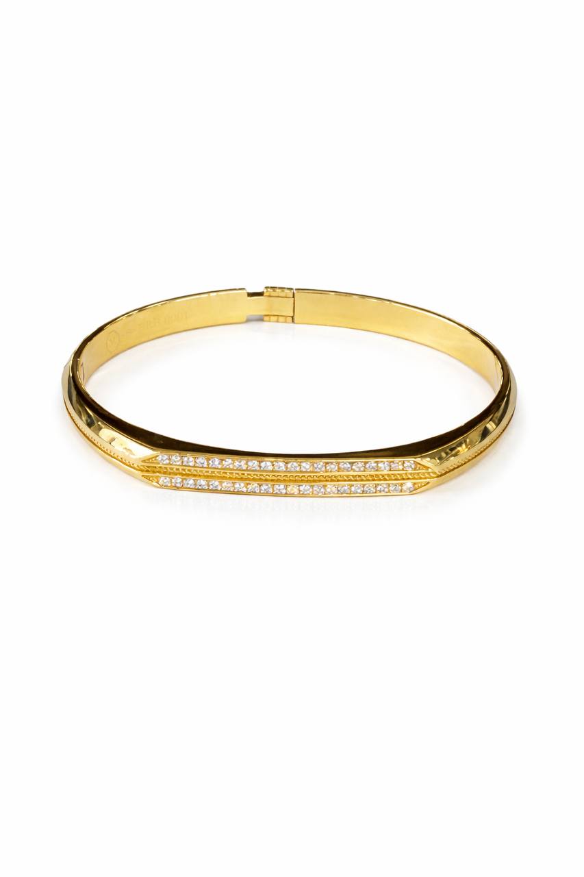 18K Yellow Gold Diamond Bangle Bracelet 0.60 CTW Natural Diamonds | VS1-VS2 | E-F Color