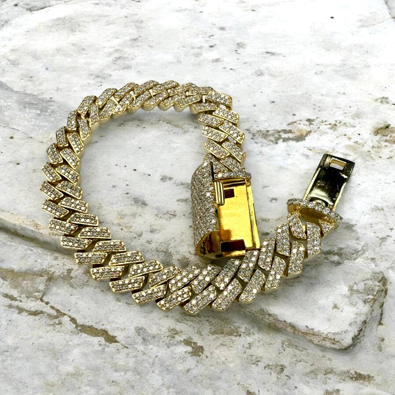 10K Solid Gold Diamond Cuban Link Bracelet 12mm 8.5” – 7.75 Carat Natural VS Diamond Iced Out Miami Cuban Bracelet