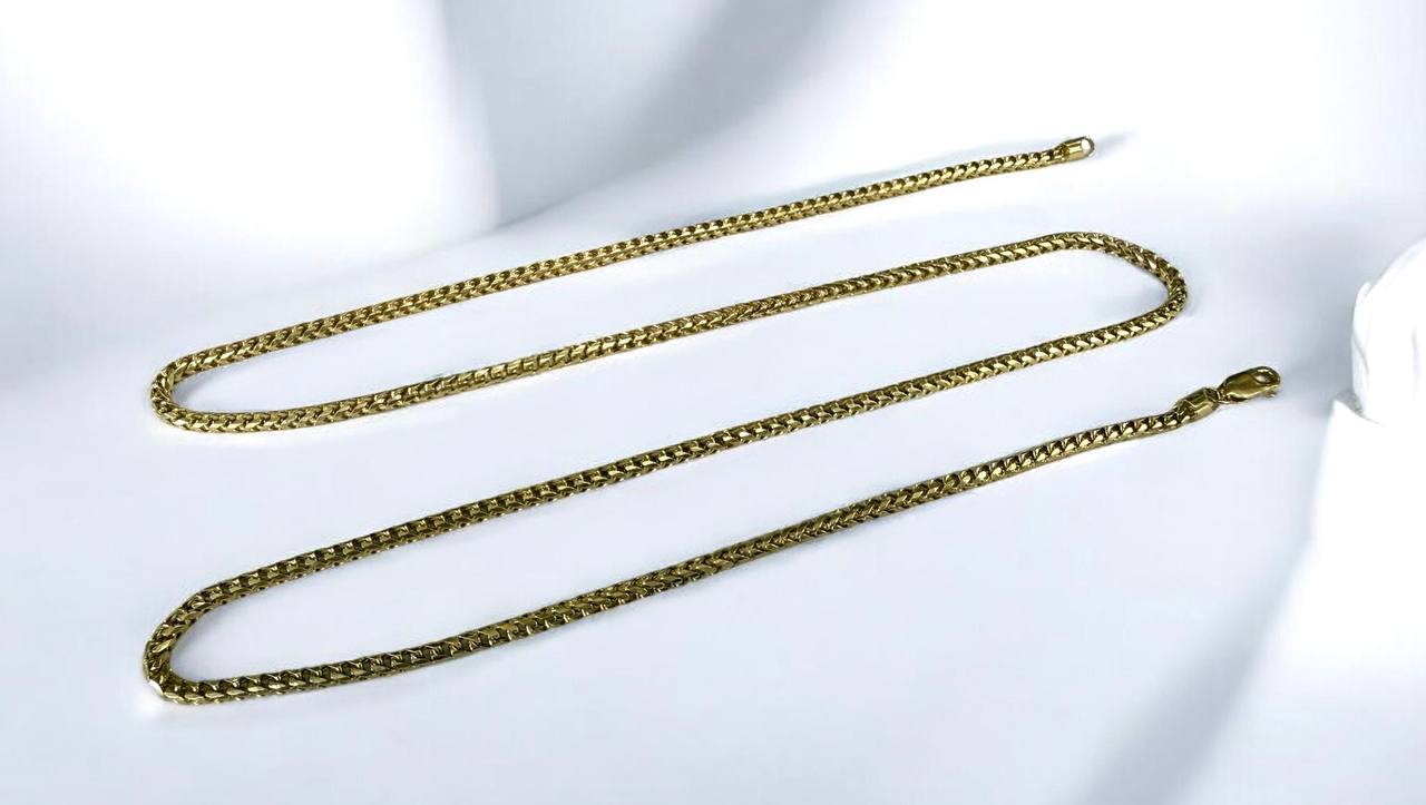 14k Solid Gold Round Franco Chain Necklace 24 in 21.8 Grams
