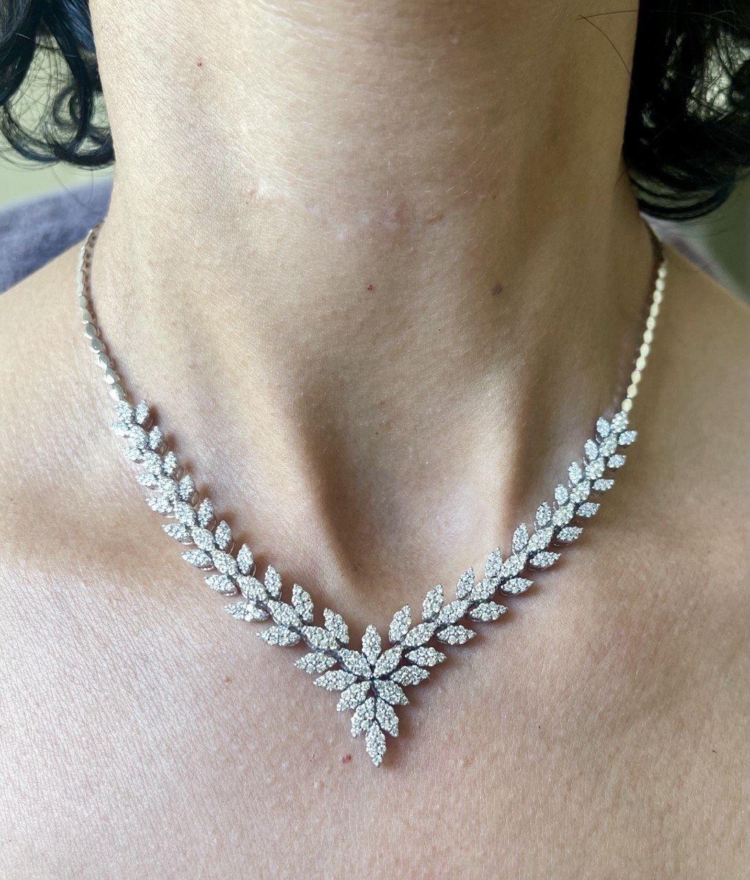 18K White Gold Diamond Jewelry Set – 8.37 CT VS2 G-H (Necklace, Bracelet & Earrings)