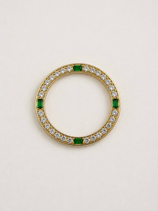 18K Gold Diamond & Emerald Bezel for Rolex Datejust 26mm | 0.56 CTW VS1–VS2 Diamonds