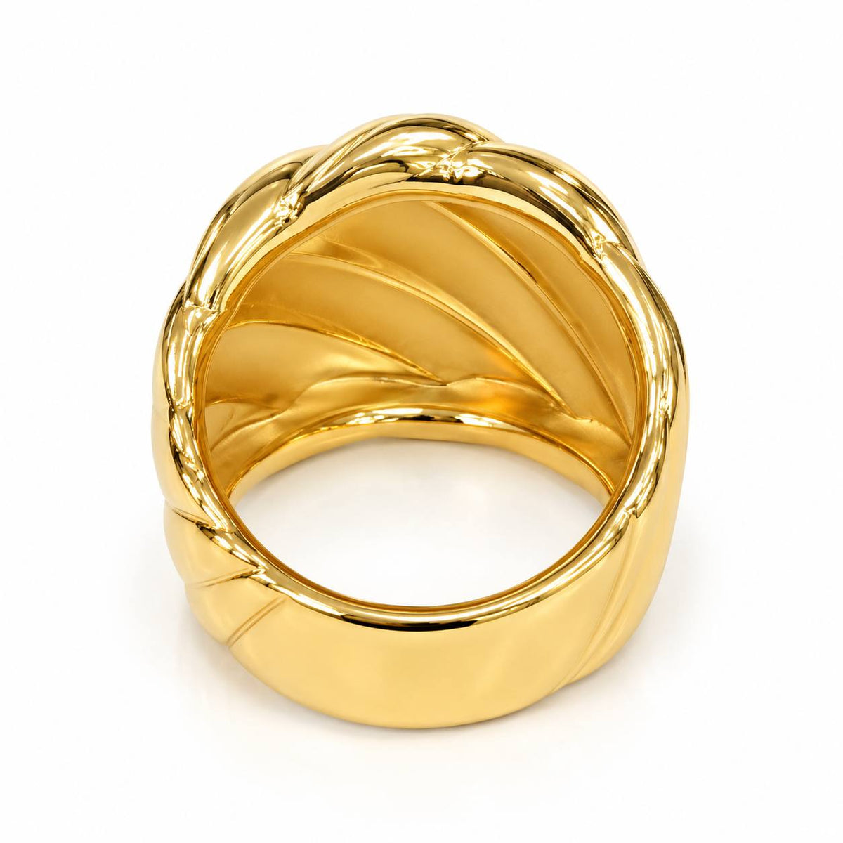 David Yurman Sculpted Cable Dome Ring – 18K Yellow Gold – Size 7