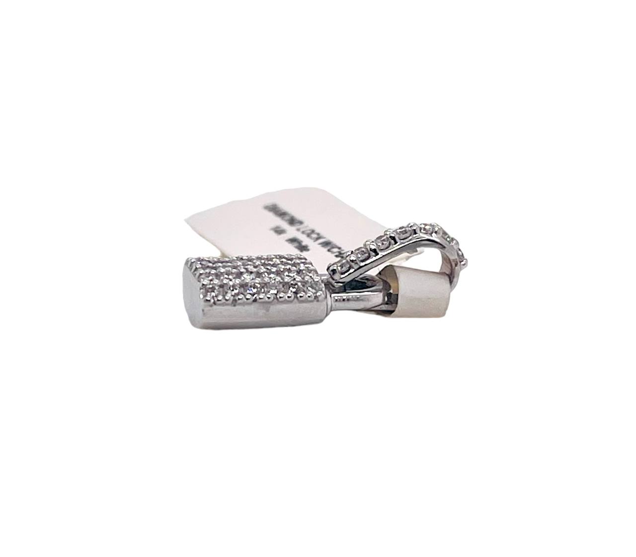 Copy of 14K Solid White Gold 0.50 TCW Natural Diamond Padlock Charm Pendant