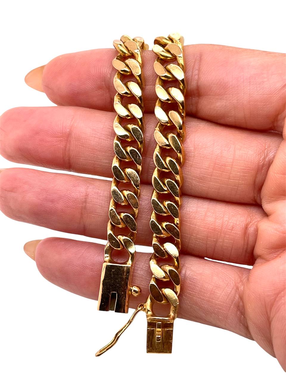 50.8 Gr 21k Solid Yellow Gold Diamond Mens Miami Cuban Link Bracelet 7.8MM 8.25"