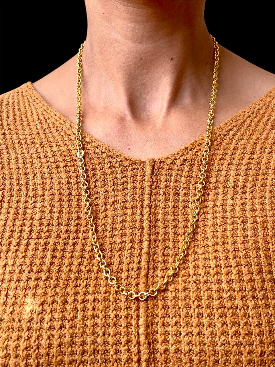 50 grams Mens 24k Solid Pure Gold Link Chain Necklace 5 MM, 26 in