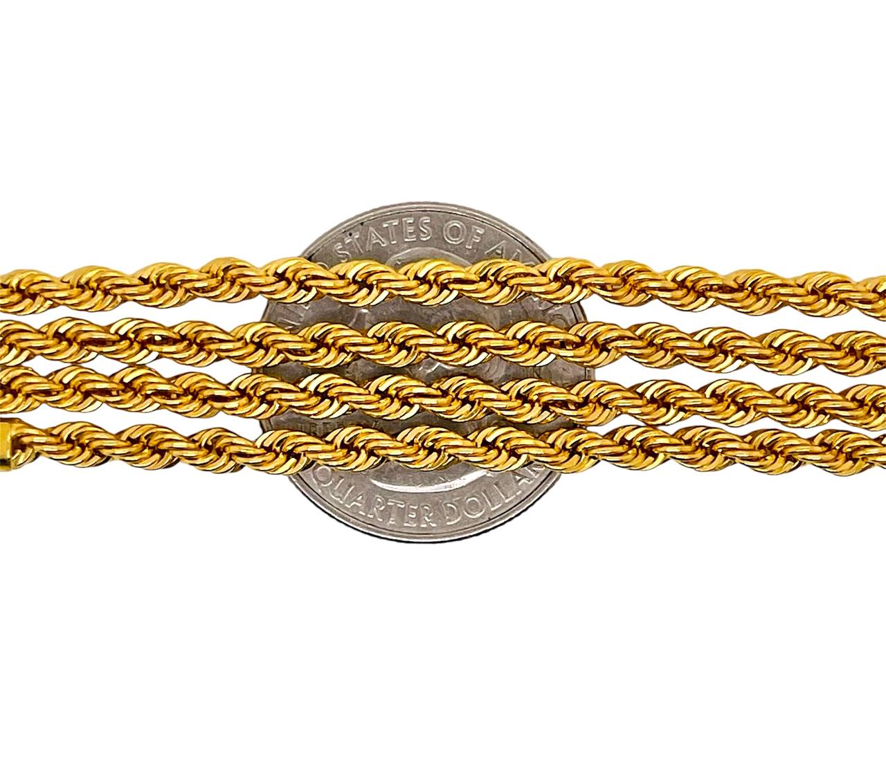 21k Solid Yellow Gold Mens Rope Chain Necklace 21.5 in 3.2 MM 27 Grams