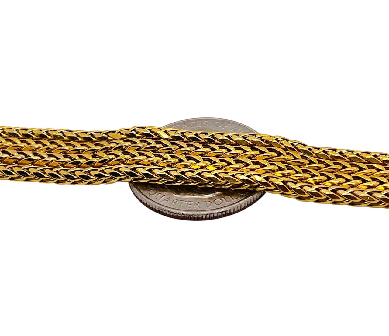 18k Real Yellow Gold Mens Franco Chain Necklace 26 in 8.9 Grams