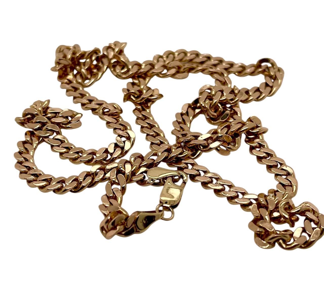 Mens 14k Solid Gold Square Miami Cuban Chain Necklace 4.7 MM, 25.5 in 39.1 Gr