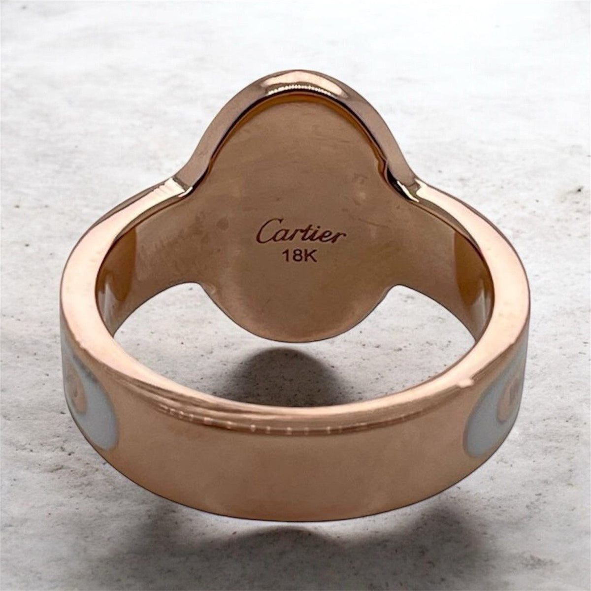 VINTAGE Cartier Enamel Cigar Band Ring 18K Rose Gold Corona Habana 1970s