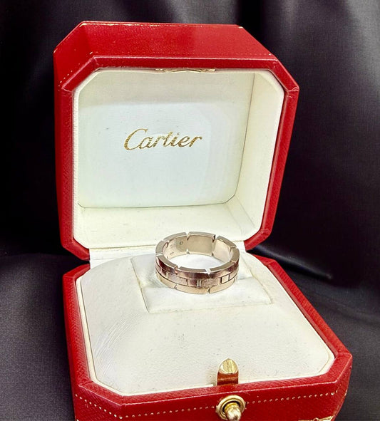 Cartier Tank Francaise 18K White Gold 6mm Band Ring