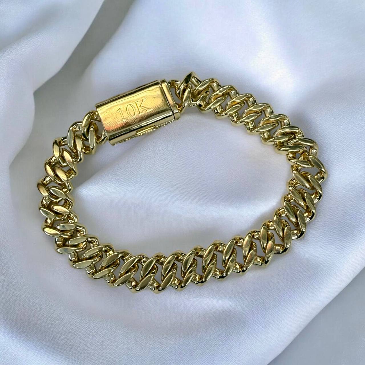 10K Solid Gold Diamond Cuban Link Bracelet 12mm 8.5” – 7.75 Carat Natural VS Diamond Iced Out Miami Cuban Bracelet