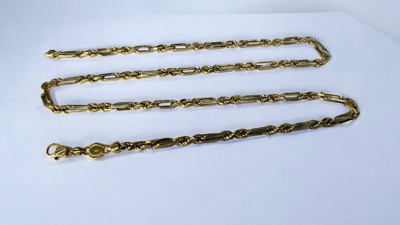 14K Two-Tone Gold Milano Figarope Chain Necklace 5 mm 26 in