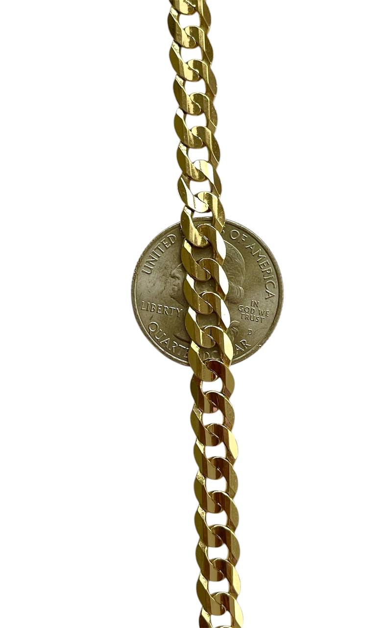 14K Solid Gold Cuban Link Chain – 26 Inch 7mm | Heavy Miami Cuban Necklace 46.6g