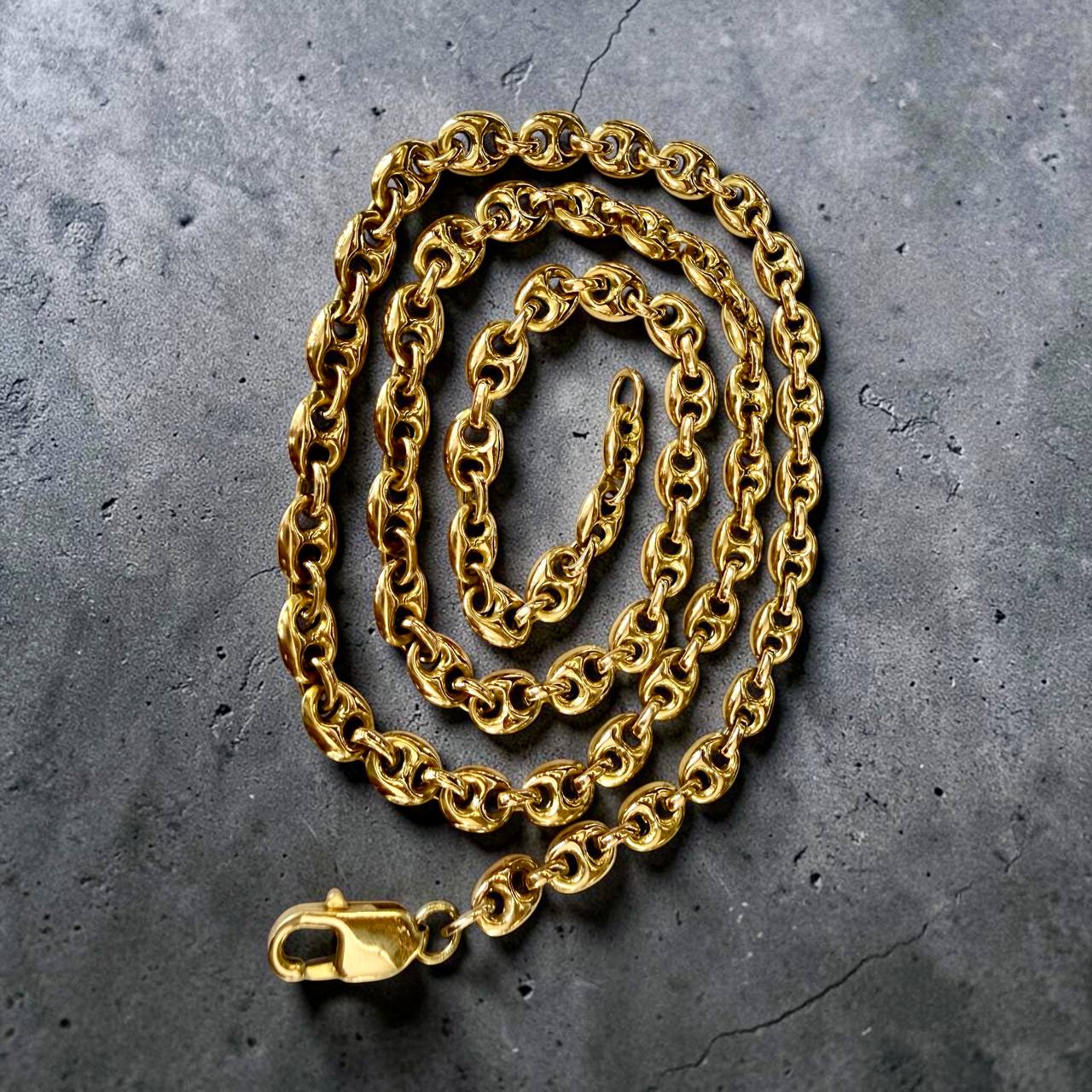 Solid 18K Yellow Gold Gucci Puff Mariner Link Chain Necklace – 24” | 6.6mm | 38.4g