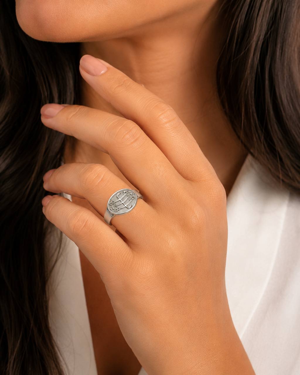 18K White Gold Baháʼí Ism-i-Aʻzam Ring