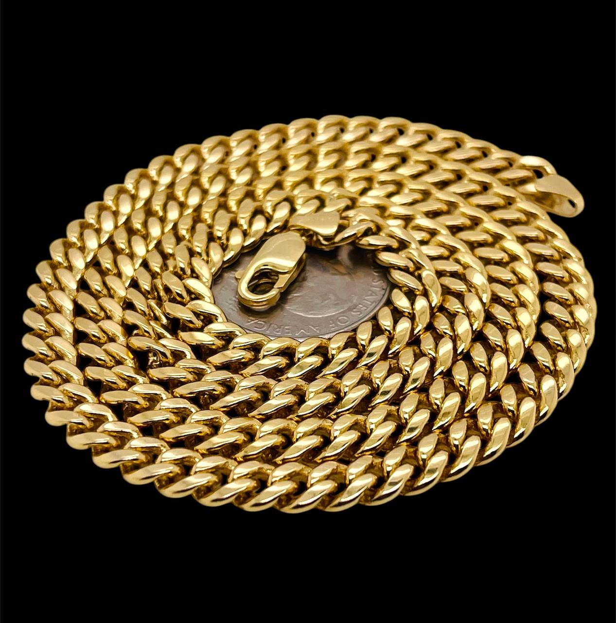 64.6 Grams Solid 14k Yellow Gold Mens Miami Cuban Link Chain Necklace 24" 6.1 MM