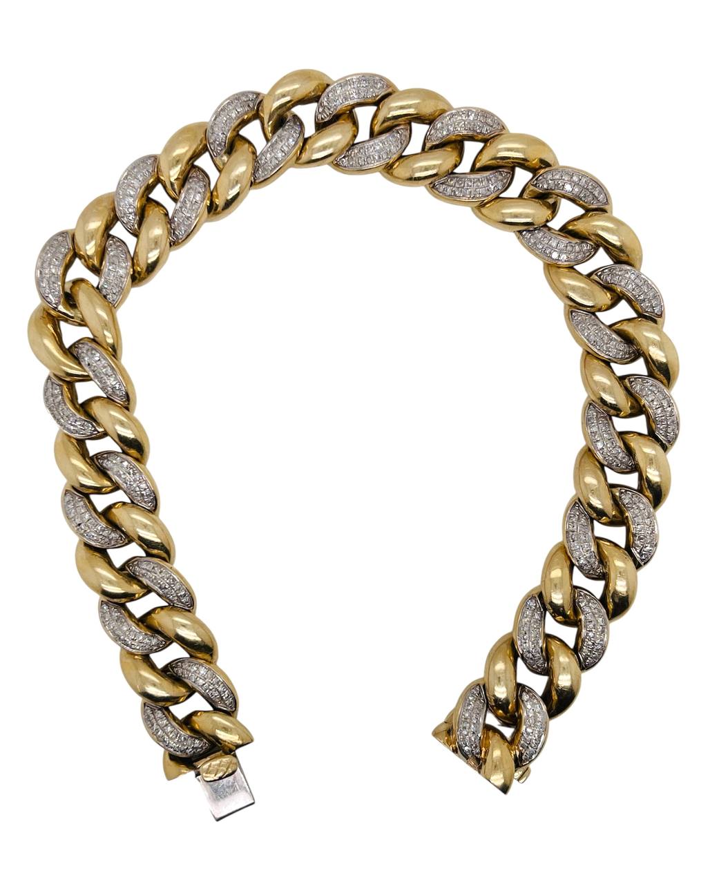 47.7 Gr 10k Solid Gold 1.5 Ct Natural Diamond Mens Miami Cuban Link Bracelet 12.7 MM 8.5 in