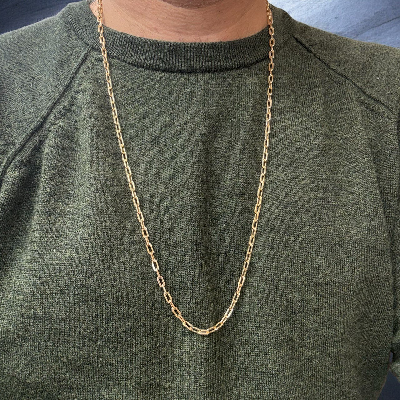 Mens 18k Solid Yellow Gold Link Chain Necklace 4.1 MM 30.75 in