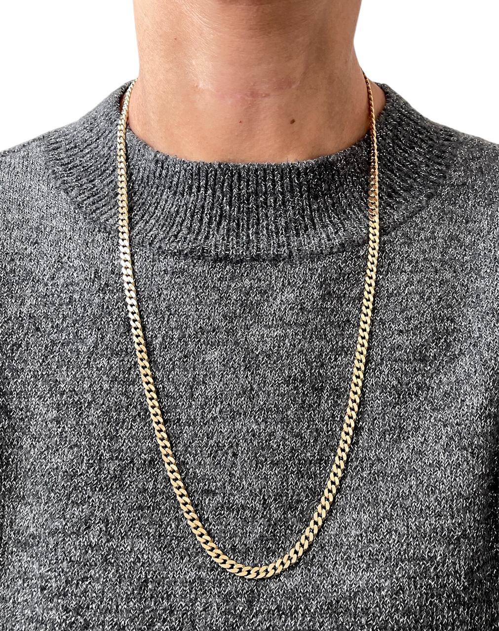 Mens 14k Solid Gold Square Miami Cuban Chain Necklace 4.7 MM, 25.5 in 39.1 Gr