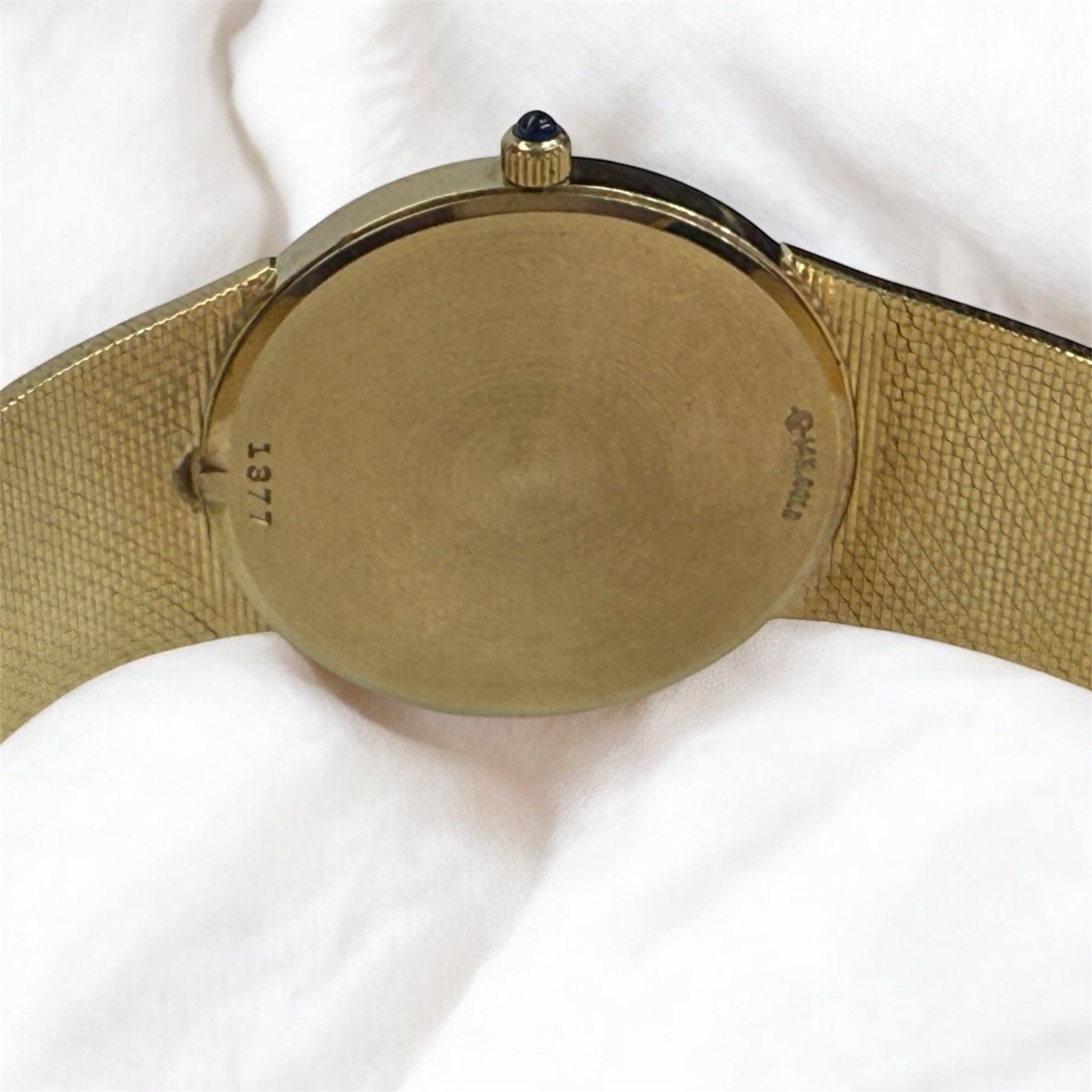 VINTAGE OMEGA Solid 14K Yellow Gold Quartz Watch Integrated Mesh Bracelet