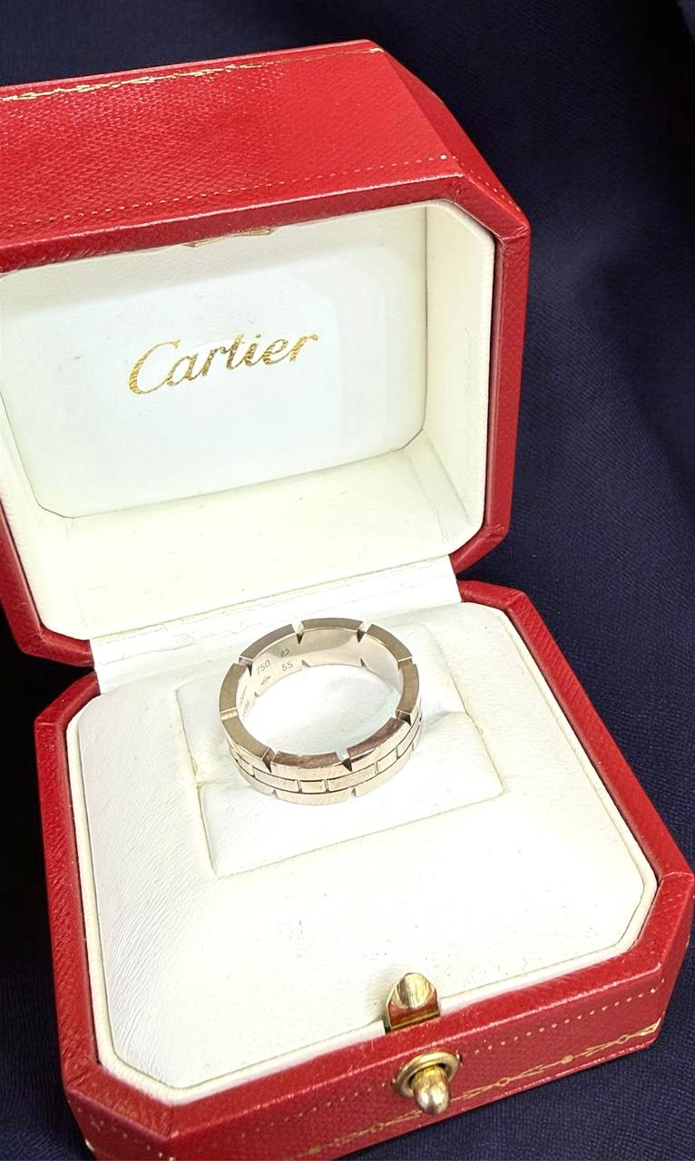 Cartier Tank Francaise 18K White Gold 6mm Band Ring