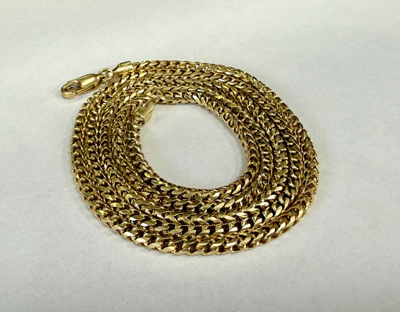 14k Solid Gold Round Franco Chain Necklace 24 in 21.8 Grams