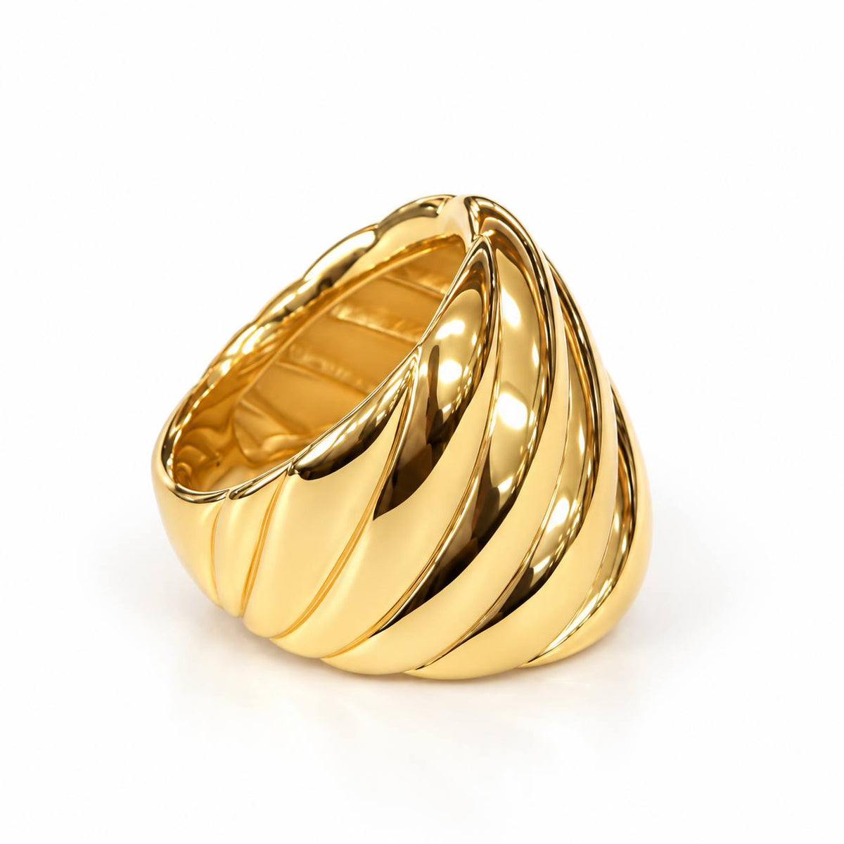 David Yurman Sculpted Cable Dome Ring – 18K Yellow Gold – Size 7