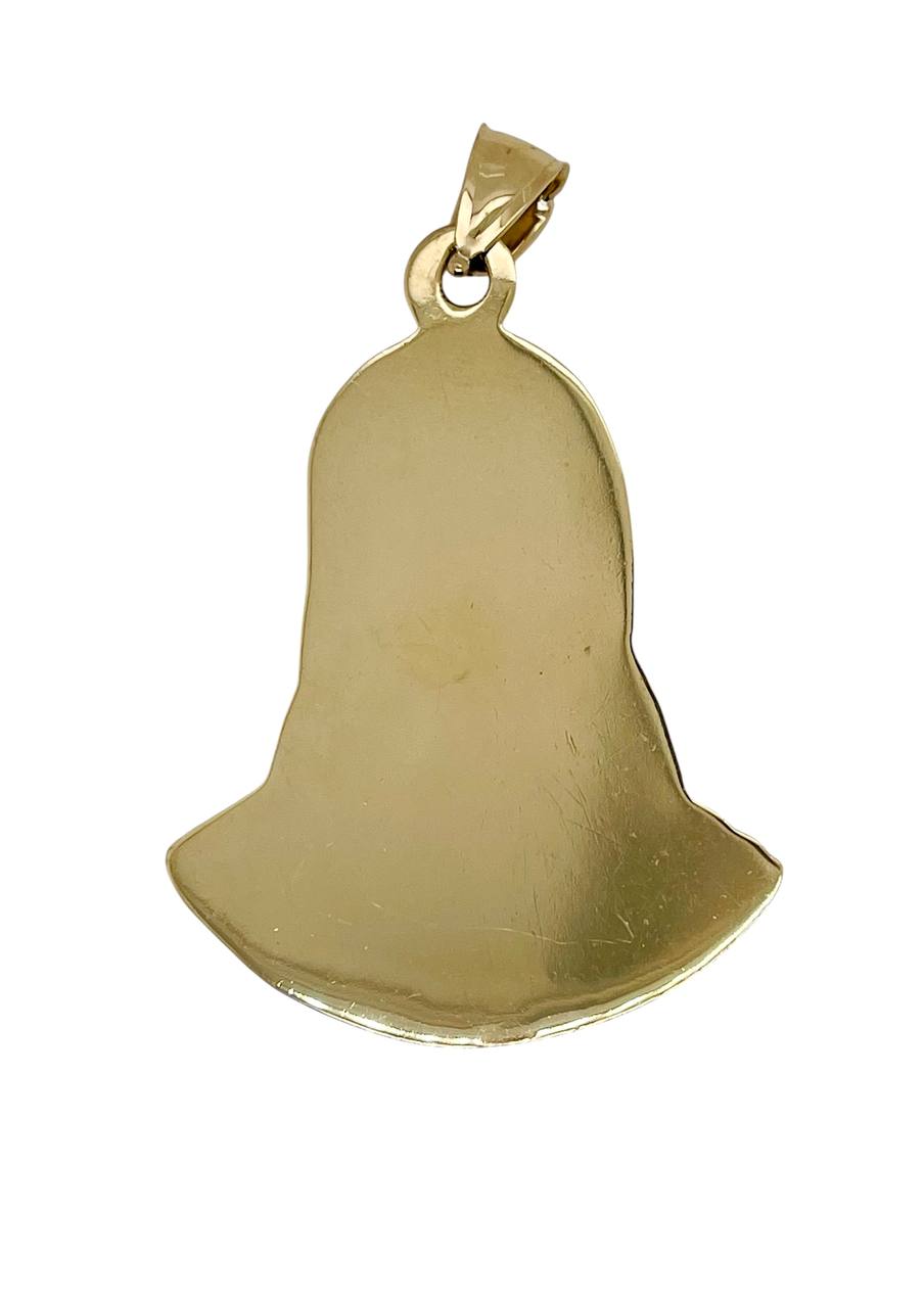 14K Yellow Gold Jesus Head Face Pendant 2 inches 11 grams Sagrado Corazón de Jesús