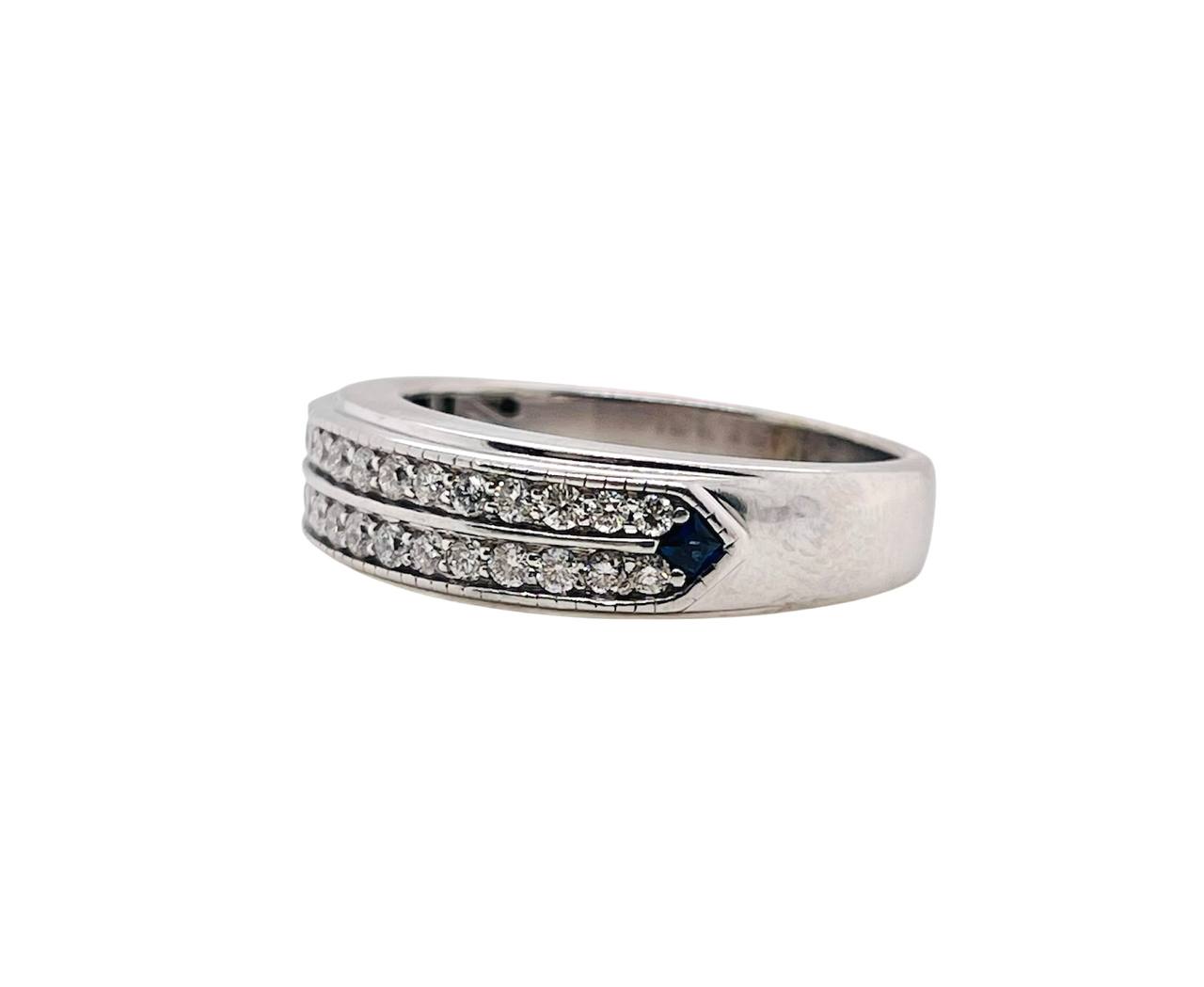 Vera Wang Men's 5/8 CT. T.W. Diamond Double Row Wedding Band in 14K White Gold