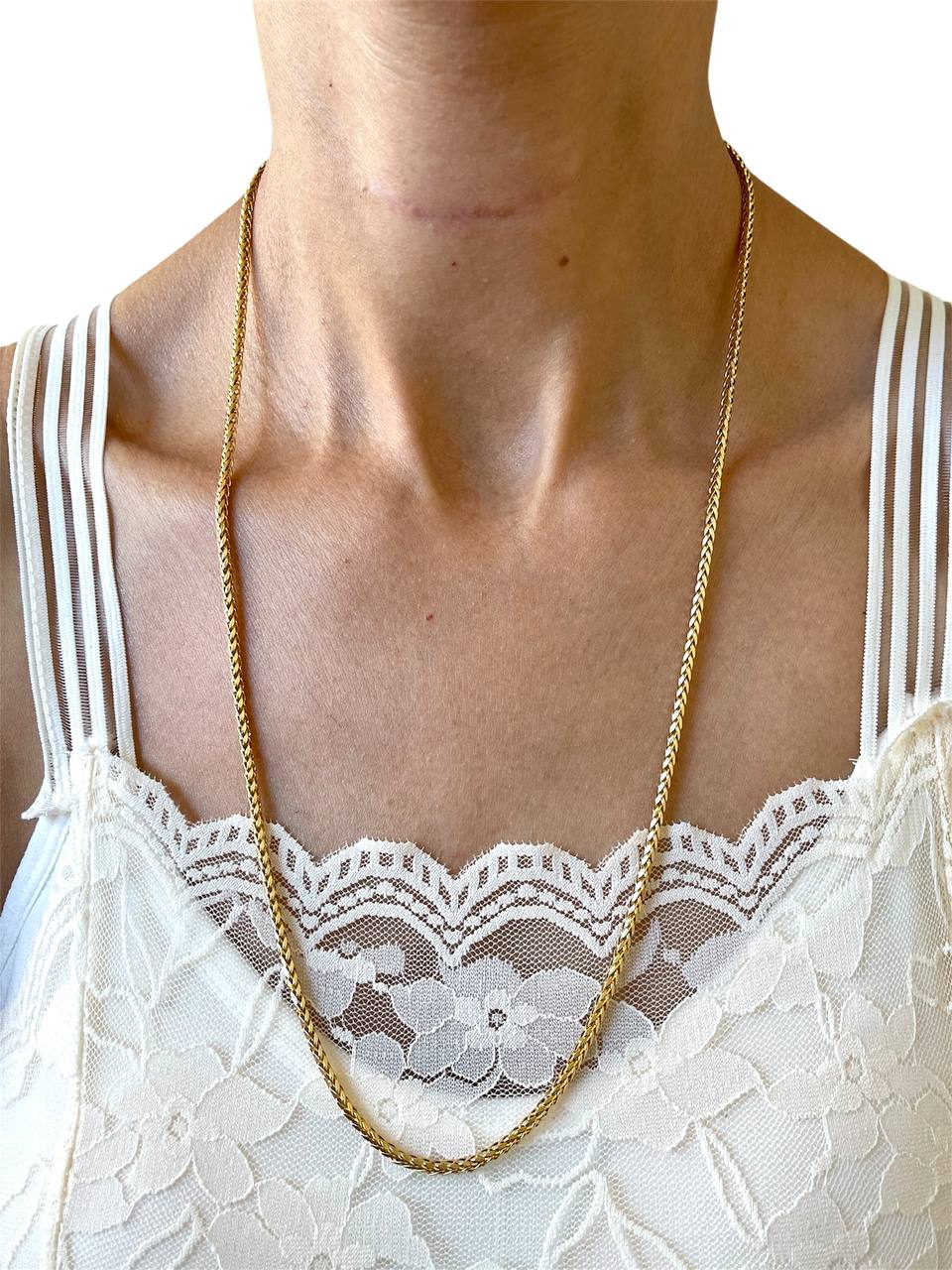 18k Real Yellow Gold Mens Franco Chain Necklace 26 in 8.9 Grams