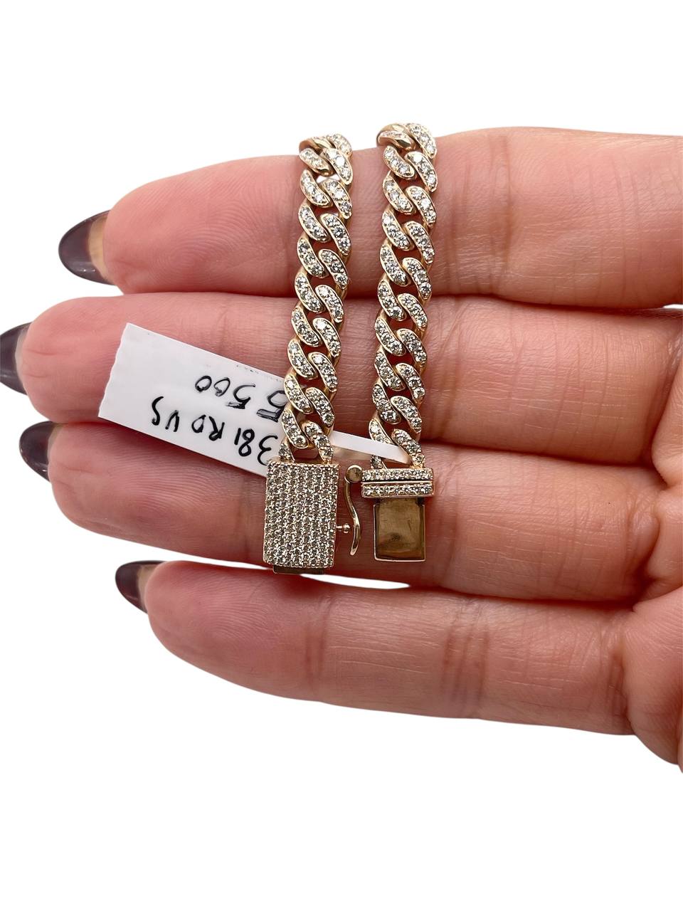 14k Solid Gold 3.25 tcw Natural Diamond Miami Cuban Link Bracelet 7.5 inches