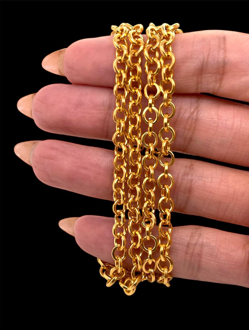 50 grams Mens 24k Solid Pure Gold Link Chain Necklace 5 MM, 26 in