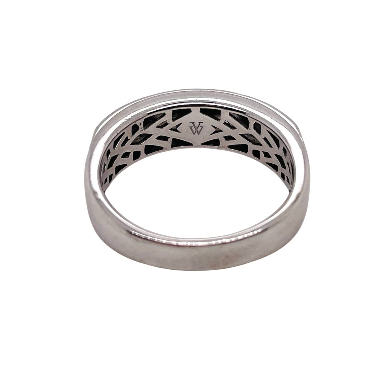 Vera Wang Men's 5/8 CT. T.W. Diamond Double Row Wedding Band in 14K White Gold