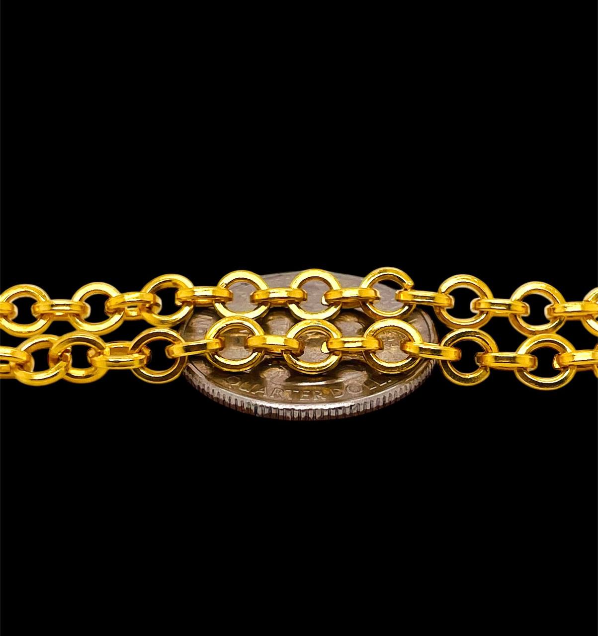 50 grams Mens 24k Solid Pure Gold Link Chain Necklace 5 MM, 26 in