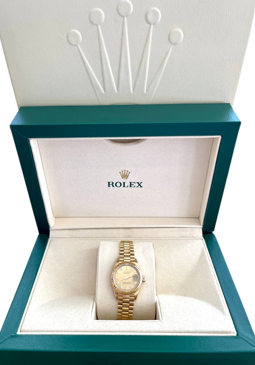 Presidential Rolex Datejust 69178 18K Yellow Gold Watch 26mm Champagne Diamond Dial