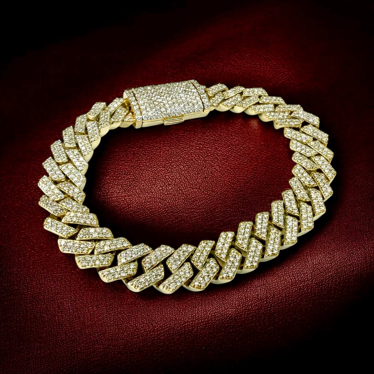 10K Solid Gold Diamond Cuban Link Bracelet 12mm 8.5” – 7.75 Carat Natural VS Diamond Iced Out Miami Cuban Bracelet